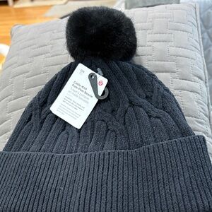 lululemon athletica Charcoal Cable-Knit Pom-Pom Beanie